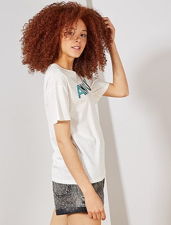 T-shirt brodé 'amour' - Kiabi