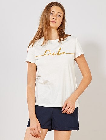 T-shirt brodé 'Cuba' - Kiabi