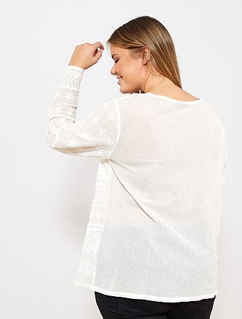 T-shirt brodé en mesh - Kiabi