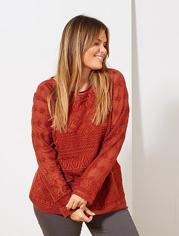 T-shirt brodé en mesh - Kiabi