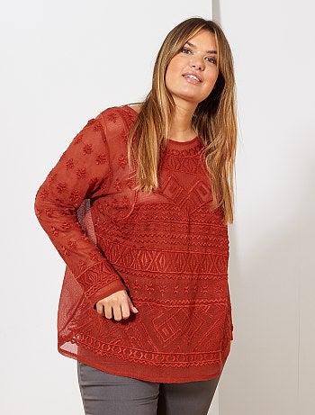 T-shirt brodé en mesh - Kiabi