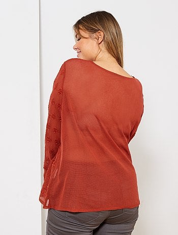 T-shirt brodé en mesh - Kiabi