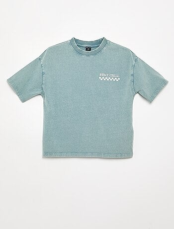 T-shirt brodé et imprimé à manches courtes