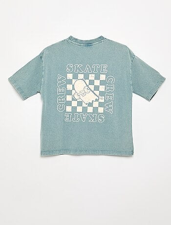 T-shirt brodé et imprimé à manches courtes