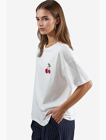 T-shirt brodé oversize à col rond hiccup