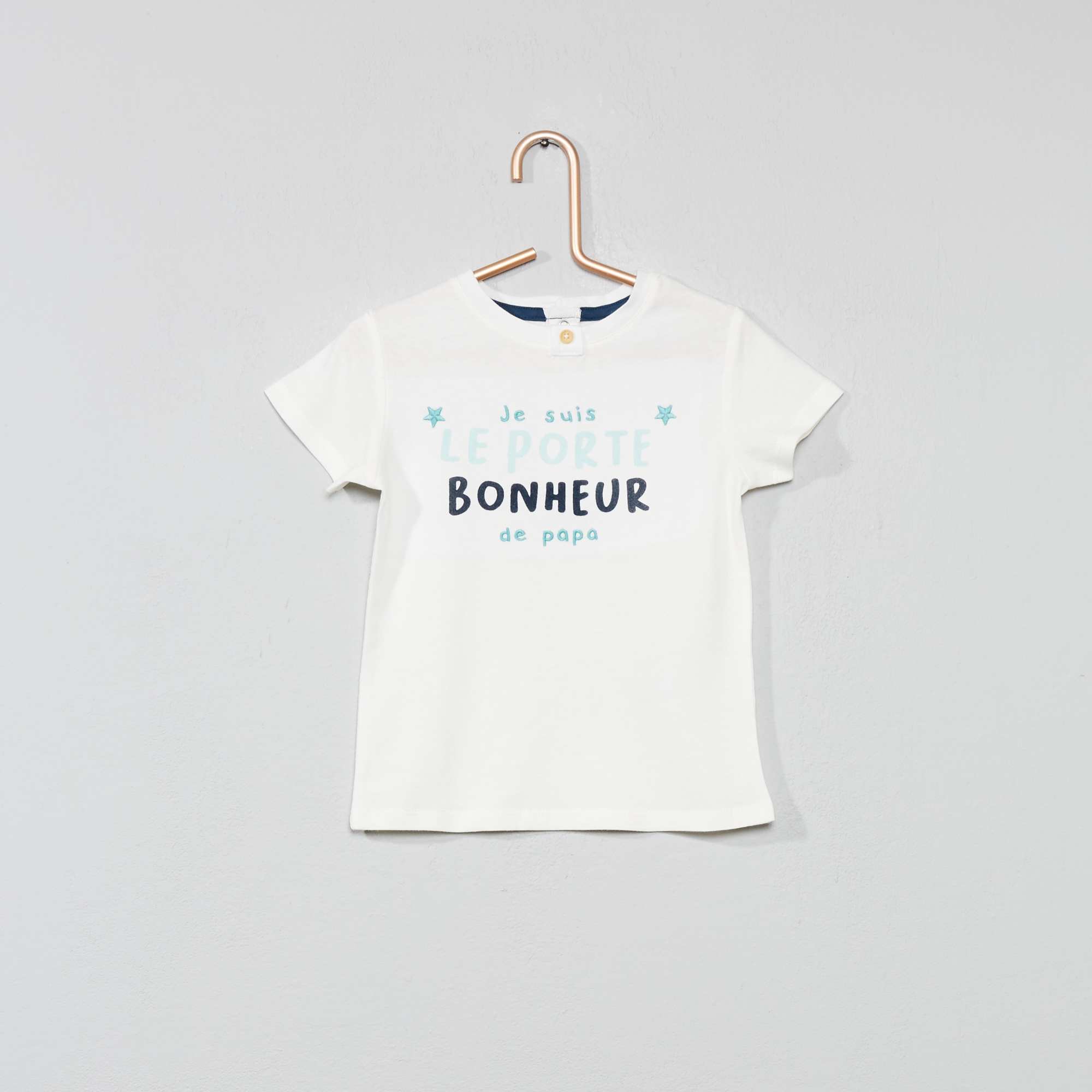 T Shirt Brode Porte Bonheur Bebe Fille Blanc Kiabi 4 00