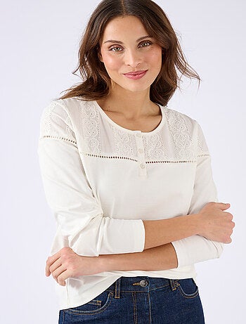 T-shirt brodé pur coton - Damart