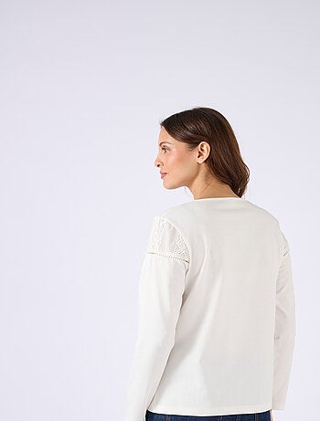 T-shirt brodé pur coton - Damart