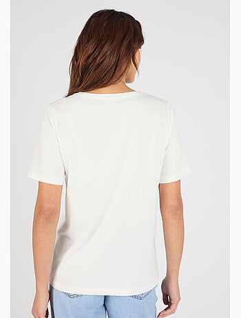 T-shirt brodé pur coton - damart