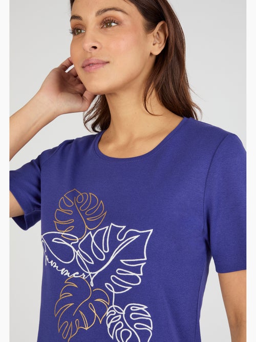 T-shirt brodé pur coton - Damart - Kiabi T-shirt brodé pur coton - Damart - Kiabi