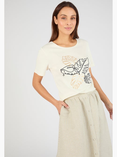 T-shirt brodé pur coton - Damart - Kiabi