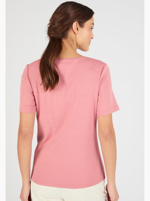 T-shirt brodé pur coton - Damart - Kiabi