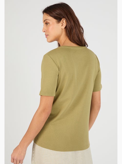 T-shirt brodé pur coton - Damart - Kiabi