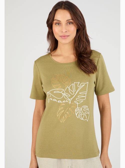 T-shirt brodé pur coton - Damart - Kiabi