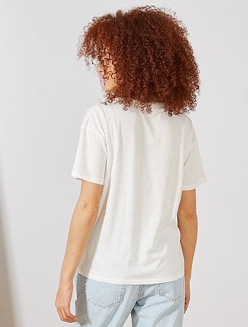 T-shirt brodé 'whatever' - Kiabi