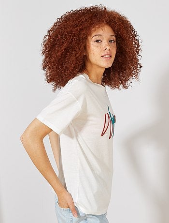 T-shirt brodé 'whatever' - Kiabi