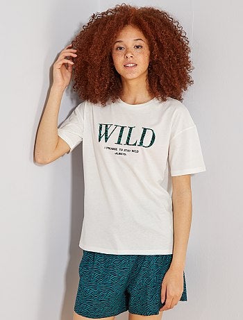 T-shirt brodé 'wild' - Kiabi