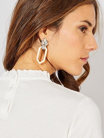 T-shirt broderie anglaise - Kiabi