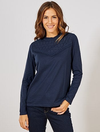 T-shirt broderie anglaise - Kiabi