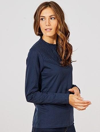 T-shirt broderie anglaise - Kiabi