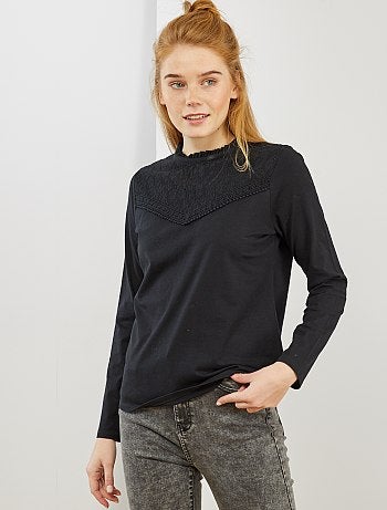 T-shirt broderie anglaise - Kiabi