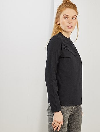 T-shirt broderie anglaise - Kiabi