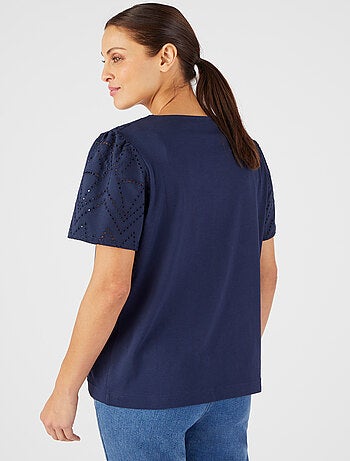 T-shirt broderie anglaise pur coton - Damart