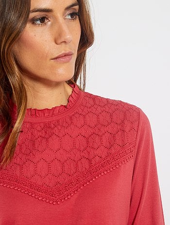 T-shirt broderie anglaise - Kiabi