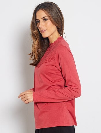 T-shirt broderie anglaise - Kiabi