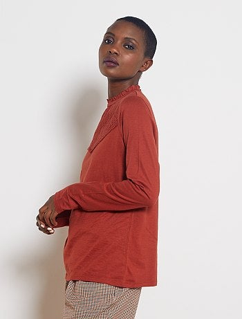 T-shirt broderie anglaise - Kiabi