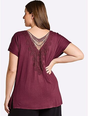 T-shirt Broderie Décorative Au Dos - Taille Standard - Sheego