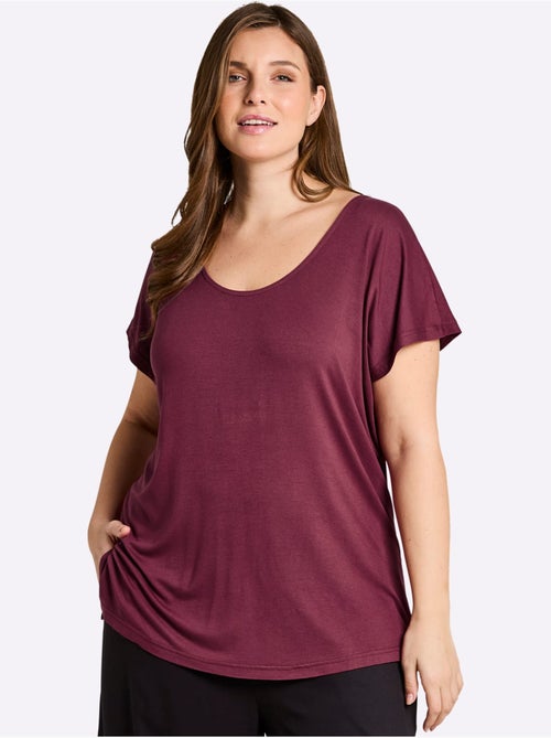 T-shirt Broderie Décorative Au Dos - Taille Standard - Sheego - Kiabi