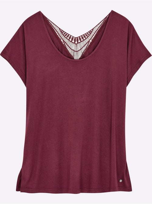 T-shirt Broderie Décorative Au Dos - Taille Standard - Sheego - Kiabi