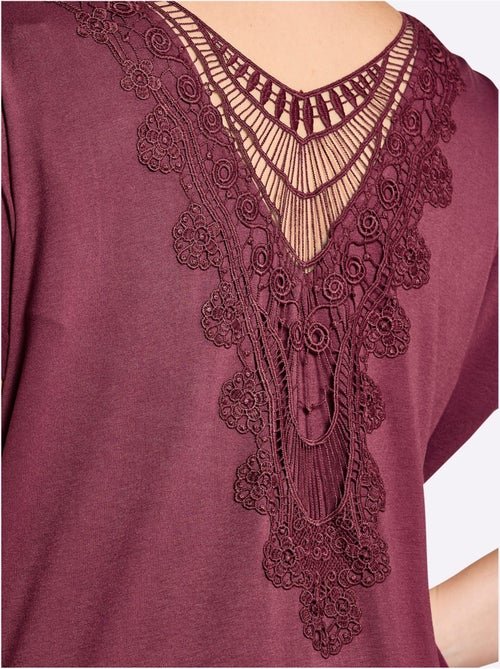 T-shirt Broderie Décorative Au Dos - Taille Standard - Sheego - Kiabi