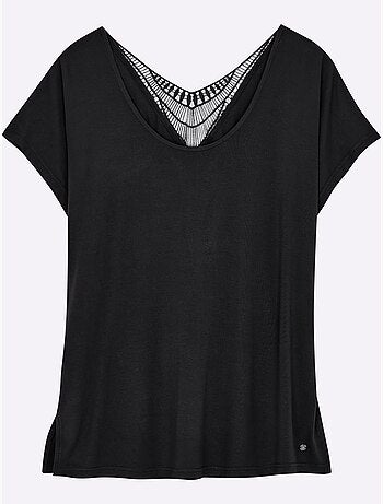 T-shirt Broderie Décorative Au Dos - Taille Standard - Sheego