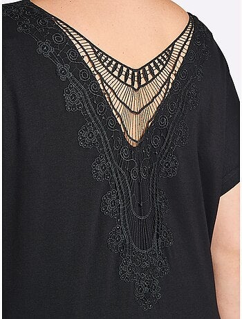 T-shirt Broderie Décorative Au Dos - Taille Standard - Sheego