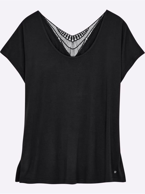 T-shirt Broderie Décorative Au Dos - Taille Standard - Sheego - Kiabi