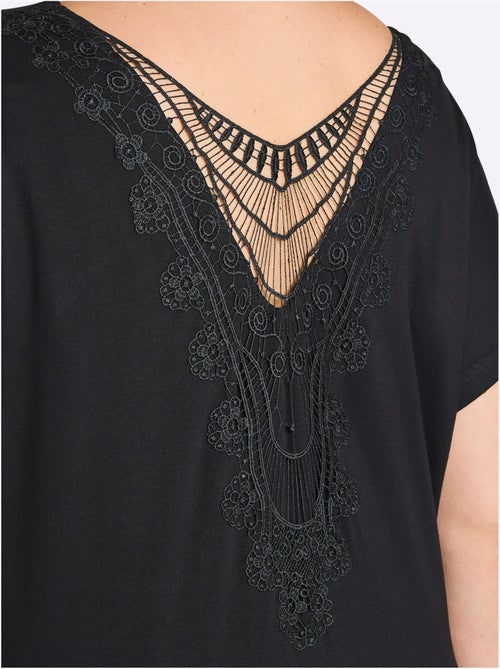 T-shirt Broderie Décorative Au Dos - Taille Standard - Sheego - Kiabi