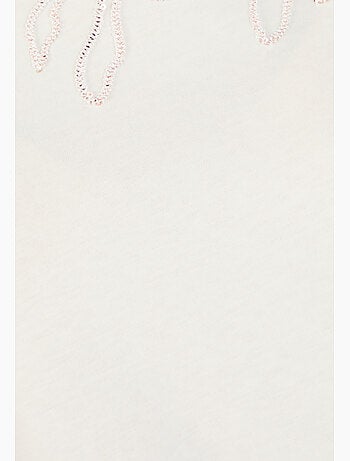 T-shirt broderie et sequins pur coton - Damart