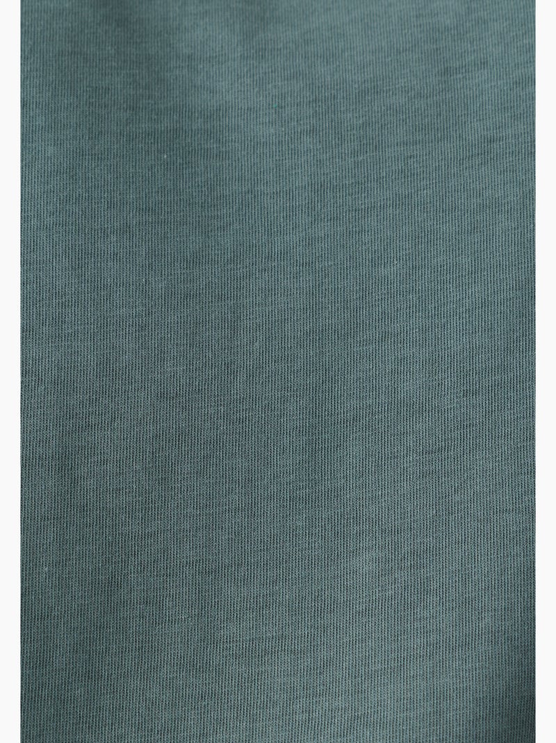 T-shirt broderie et sequins pur coton - Damart Vert - Kiabi
