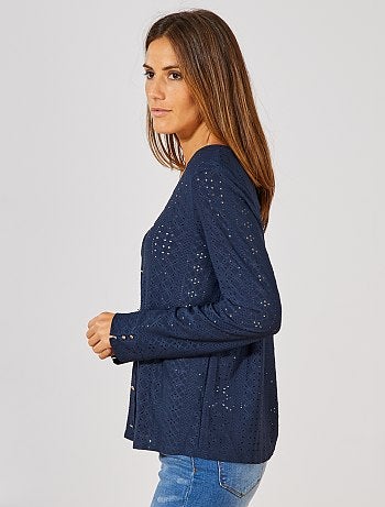 T-shirt broderie fantaisie - Kiabi