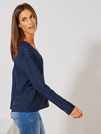 T-shirt broderie fantaisie - Kiabi