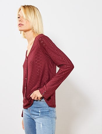 T-shirt broderie fantaisie - Kiabi