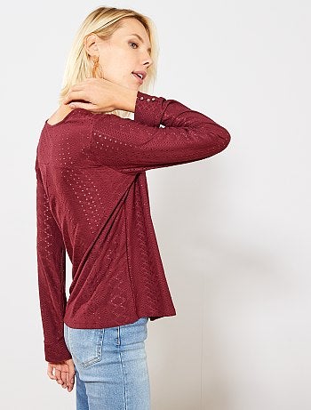 T-shirt broderie fantaisie - Kiabi