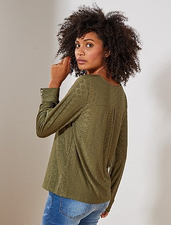 T-shirt broderie fantaisie - Kiabi