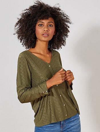 T-shirt broderie fantaisie - Kiabi