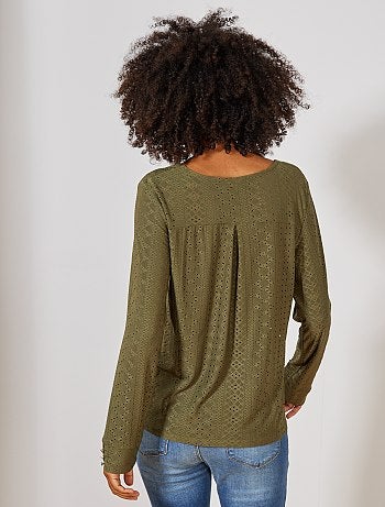 T-shirt broderie fantaisie - Kiabi