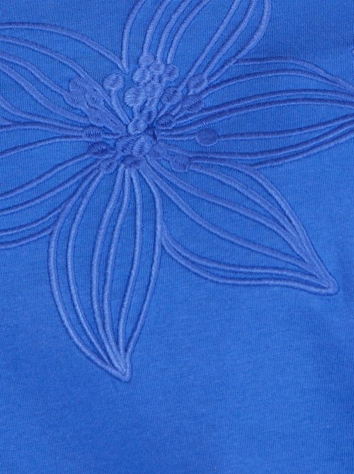 T-shirt broderie ton sur ton - Damart - Kiabi