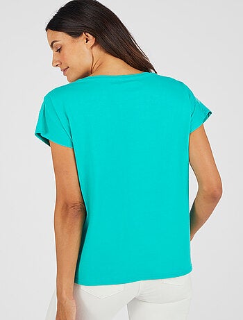 T-shirt broderie ton sur ton - Damart