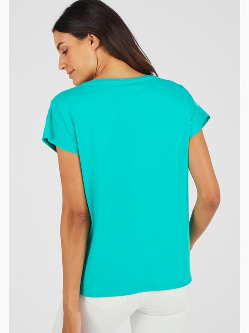 T-shirt broderie ton sur ton - Damart - Kiabi